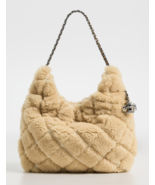 Tory Burch Fleming Genuine Shearling Hobo Bag Mini Crossbody ~NWT~ Ivory - $371.25