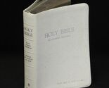 Holy Bible KJV Reference Edition White Leather Personal Size 1972 Thomas... - $48.99