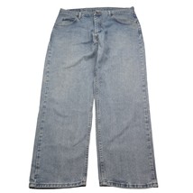 Wrangler Jeans Mens 38 x 30 Blue Pants Denim Cowboy Straight Workwear Light - $24.63