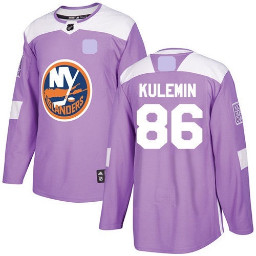 Mens New York Islanders Fights Cancer #86 Nikolay Kulemin Jersey Purple Stitched - $59.98