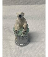 Collectible resin thimble decorated with animal 2” x 1” polar bear - $13.49