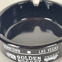 Golden Nugget Hotel &amp; Casino Las Vegas Nv. Black Glass Ashtray Downtown ... - $9.87