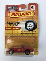 1992 Matchbox New Color #58 Red Corvette &#39;T&#39; Top New in Sealed Package - $11.99
