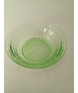 Vintage Green Optic Block Small 4&quot; Vaseline Berry Bowl Uranium - $154.58 MXN