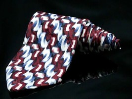 Surrey Multi Color Silk Abstract Red White Art  Necktie Tie - £11.69 GBP