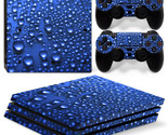 For PS4 PRO Console &amp; 2 Controllers Blue Rain Vinyl Skin Wrap Decal  - $12.97