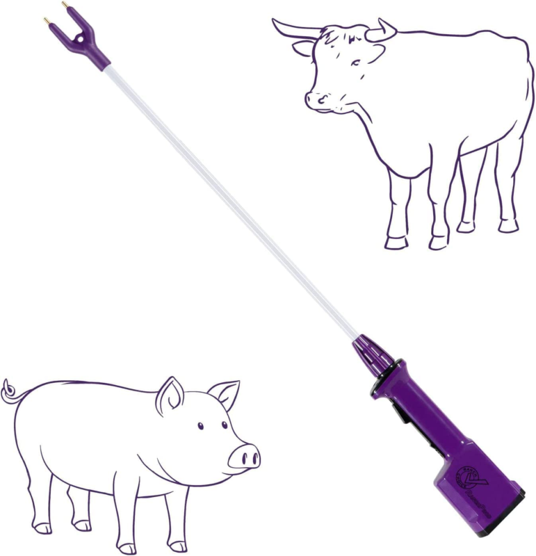 Purple Rechargeable Livestock Prod Waterproof Cattle Prod Hot Shot Felix... - $38.36