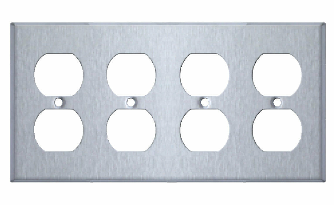 Westgate SSC43 Four Gang Duplex Receptacle Stainless Steel Wallplate - $6.59