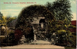 Grotto St. Vincent&#39;s Hospital Belleville IL Postcard PC27 - £6.37 GBP