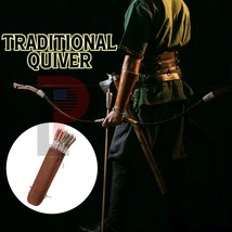 Archery Handmade Arrow Quivers Brown Back Genuine Leather Quiver for Hunting - £28.58 GBP