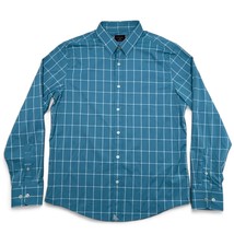 Untuckit Men Large Shirt Slim Fit Turquoise Long Sleeve Button Up Stretc... - £17.58 GBP