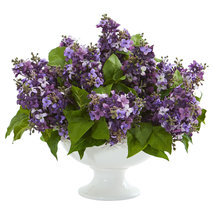 Lilac Artificial Arrangement In White Vase - £110.62 GBP