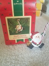 Happy Santa Handcrafted Ornament Christmas display store model Vintage - £26.39 GBP