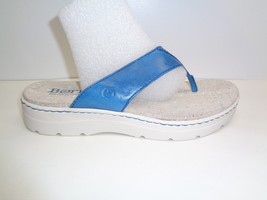Born Size 11 M BERMUDA Sea Blue Leather Thongs Platform Sandals New Womens Shoes - £62.50 GBP