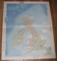 1955 Vintage Map Of United Kingdom Great Britain England / Scale 1:2,500,000 - £22.54 GBP