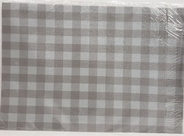 Set Of 4 Pvc In/Outdoor Polyvinyl Placemats(13&quot;x18&quot;) Grey Plaid,Checkered Design - £15.63 GBP