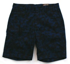 Michael Kors Blue & Black Pattern Flat Front Cotton Stretch Shorts Men's NWT - £54.81 GBP