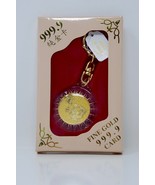 Fine Gold 999.9 Card Good Luck Dragon Keychain - $13.99