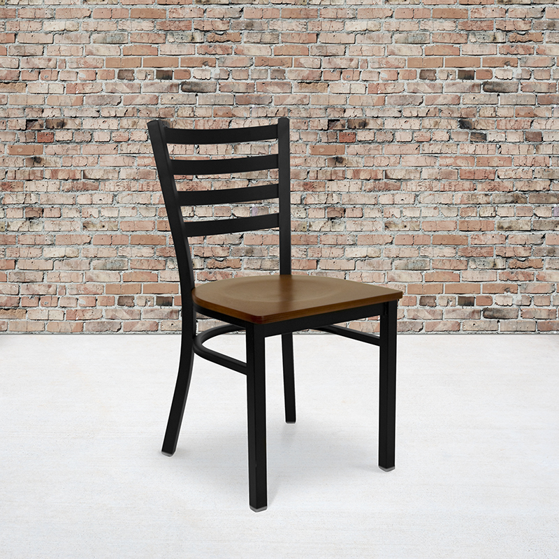 Black Ladder Chair-Cherry Seat XU-DG694BLAD-CHYW-GG
