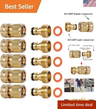 Effortless Connect and Disconnect Garden Hose Fittings - Brass 5 Piece Set - $36.00