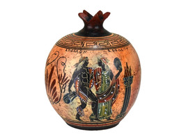 Ceramic Pomegranate Ancient Greek Pottery Apollo and Aphrodite - £44.05 GBP