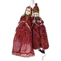 Indian Puppets Decorative Home Decor Kathputli for Home Wall Temple, Bedroom Dec - £20.22 GBP