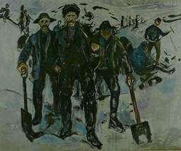 Workmen in the Snow - Munch - Framed Picture 11 x 14 - £25.97 GBP