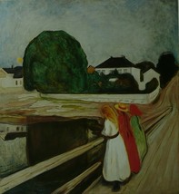 Girls on the Jetty - Munch - Framed Picture 11 x 14 - £25.97 GBP