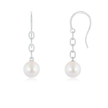 ANGARA Japanese Akoya Pearl Solitaire Drop Earrings in Silver (Size-7mm) - $179.55+