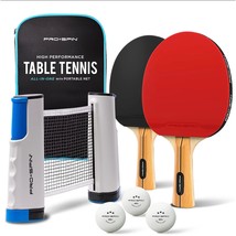 Pro-Spin All-In-One Portable Ping Pong Paddles Set | Table Tennis Set Wi... - £58.04 GBP