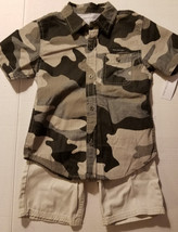 Calvin Klein Jeans Boys 2 Piece Short Set  Gray Black Camo Size 4 NWT - £23.83 GBP