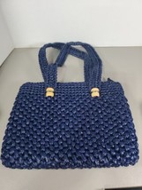 Blue Plastic Fiber knit Purse from Korea - £22.40 GBP