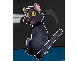 Generic Cat B rear window wiper wagging tail sticker - £10.20 GBP