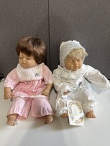 Vtg twin  20&quot; Sleeping BABY DOLL cloth Vinyl German lissy Lisse puppe w cloths - £19.45 GBP