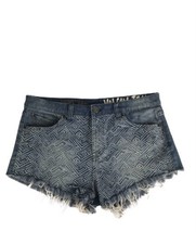 Volcom Jeans Womens Shorts Size 11 Light Wash Raw Hem 1981 Short Cut Off Stretch - £14.48 GBP