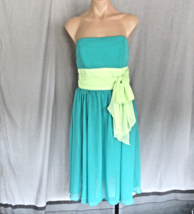 Alfred Angelo  gown dress strapless Size 12 jade pistachio chiffon New M... - $63.65