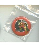 RETRO MEGO-STYLE Capt. Marvel action figure SHAZAM! + PINBACK BUTTON cap... - £14.15 GBP