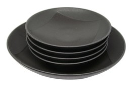 Mikasa Potters Art Origami Black Vegetable bowl and 4 Cereal bowls Lot of 5 pcs - £38.54 GBP