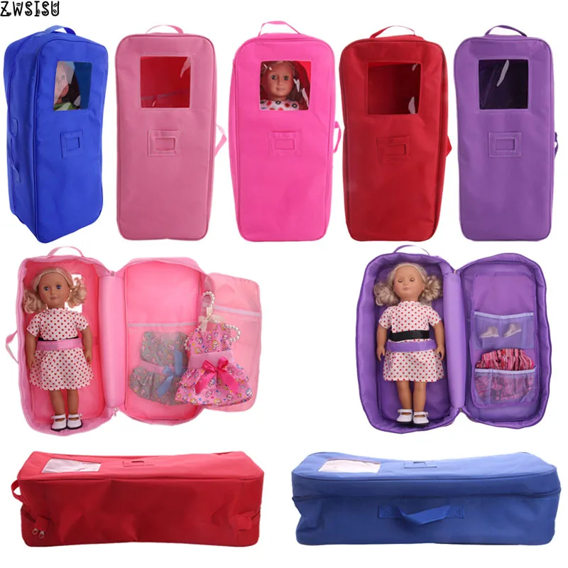 Free Shipping Doll Bags Suitcase Carry Travel For 18 Inch American&amp;43CM Reborn - £10.87 GBP+