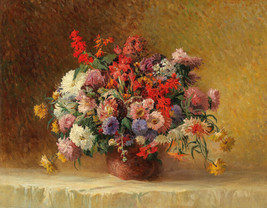 Art Colorful flowers still life oil painting Giclee Art Printed on canvas - £6.80 GBP+