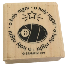 Stampin Up Rubber Stamp O Holy Night Baby Jesus Christmas Gift Tag Card Making - £3.19 GBP