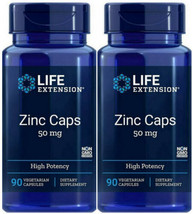 Zinc Caps Virus Cold Flu Immune Health 180 Capsule 50mg Life Extension - $15.83