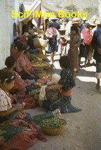 KODACHROME Red Border Slide Mexico? Guatemala? Village Market Women Kids 1940s - $4.94