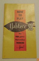 1967 YAHTZEE Board game Replacement Instructions Piece Part E.S. Lowe - $14.78