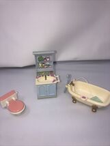 Fisher Price Loving Family 2002 Bathroom Claw Foot Tub Dollhouse Furnitu... - €31,42 EUR