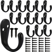 10 Pieces Wall Mounted Coat Hook Robe Hook Flat Black Towel Holder for - $15.80