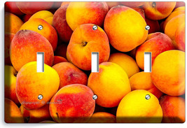 Ripe Peaches Triple Light Switch Wall Plate Dining Room Kitchen Home Fruit Decor - £13.37 GBP