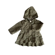 Old Navy Army Green Ruffle Hoodie Jacket Size 3-6 Months - £11.07 GBP