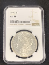 1880-Morgan Silver Dollar- NGC- AU58 - £98.07 GBP