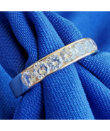 Earth mined Diamond VVS Wedding Band Chunky 14K Gold Half Eternity Ring ... - $66,439.38 MXN